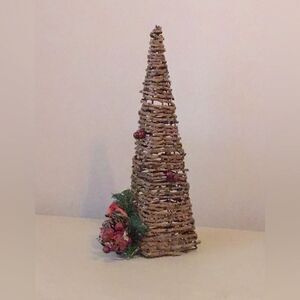 Christmas tree with twine rustic berries Xmas natural boho décor decoration